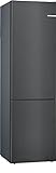 BOSCH KGE398XBA Stand-Kühl-Gefrier-Kombination Serie 6, freistehende Kühlkombination mit Gefrierbereich unten 201x60 cm, 249L Kühlen, 94L Gefrieren, VitaFresh, LED-Beleuchtung, SuperGefrieren