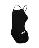 ARENA Mädchen Girl's Team Swimsuit Challenge Solid Badeanz ge, Black-white, 164 EU