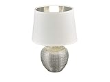 Reality Leuchten R50621089 Luxor, Tischleuchte, Keramik, E14, Silber, 18 x 18 x 26