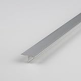 Übergangsleiste | T-Profil für Übergänge | Länge 2,5 m | 14 x 9 mm | Aluminium | Silber | Übergangsprofil