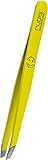 Rubis Pinzette Classic Yellow Smile - schräg, fein und spitz - Pinzette zum Augenbrauen zupfen - Smiley Gelb