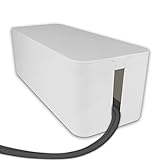 Kabelbox Weiß Groß - Kabelorganisation - Steckdosenleiste und Kabel verstecken - Kabelsammler - Schutz für Haustiere und Kinder - Schreibtisch - Organizer - Box - Aufbewahrungsbox mit Deckel