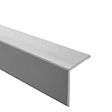 Quest Winkelprofil 50x50mm Kantenschutzwinkel Winkelleiste Eckenschutz – PVC Kunststoff – Ohne Klebeband (Grau, 150cm)