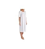 Calida Damen Soft Cotton Kurzarm Nachthemd, Weiß, 40-42
