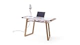 Möbel Akut Schreibtisch Teramo Computertisch Home Office in weiß matt Lack und Eiche geö