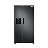 Samsung RS6JA8811B1/EG Side-by-Side Kühlschrank mit SpaceMaxTechnologie, 409 Liter Kühlschrankvolumen, 225 Liter Gefriervolumen, 351 kWh/Jahr, Premium Black Steel