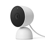 Google Nest Cam (Indoor, mit Kabel) Überwachungskamera für zu Hause - Intelligente Überwachungskamera, Schnee, GJQ9T, Snow, 1 Stück (1er Pack)