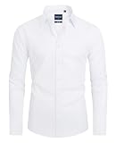 DEMEANOR Hemd Herren Langarm Businesshemden für Herren Slim Fit Business Bügelleichtes Hemden F