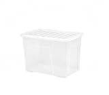Wham 5X 11315 Crystal Box mit Deckel - 80 Liter - 60 x 40 x 42 cm - Transparent