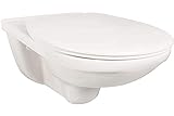 Villeroy & Boch O.novo Vita 4695R001, spülrandloses Wand-WC + 6 cm erhöht, barrierefreie Toilette mit Sitzkomfort, Tiefspüler in Weiß, Hänge-WC aus Sanitär-Keramik, behindertengerechtes WC