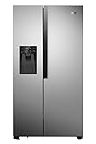 Gorenje NRS 9182 VX Side by Side Kühl-Gefierkombination/Inverter Kompressor/NoFrost Plus/IceMaker/Gemüsefach/Flachenablage/Kühlteil 371 L/Gefrierteil 191 L/ 42dB/ 323 kWh/ Jahr/ Edelstahl-look