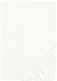 biberna 0077866 Spannbetttuch Jersey-Elastic (Matratzenhöhe max. 25 cm) 1x 140x200 cm  160x220 cm weiß