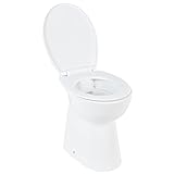 vidaXL Hohe Spülrandlose Toilette für Größere Menschen Senioren Soft-Close Absenkautomatik Stand WC Badezimmer 7cm Höher Keramik Weiß