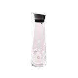 YITIANTIAN Karaffe Glas Krug Glas-Teekanne Kalt Farbwechselglaskrug mit Edelstahl-Silikon-Abdeckung für Saft, Eistee, heiße/kalte Getränke-1200ml Wasserkrug