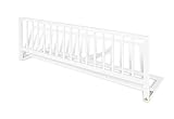 PINOLINO Comfort Bettschutzgitter für Kinder - Klappbar, Buche Massivholz, Weiß Lackiert, 115x40x32cm, Sicherer Rausfallschutz, Keine Montag