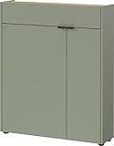 Germania Mehrzweckschrank 1319-629 GW-Ameca, in Taupegrün/Navarra-Eiche-Nb., mit Türdämpfung, 83 x 99 x 22 cm (BxHxT)