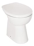 'aquaSu® Stand WC spülrandlos mit +7 cm Erhöhung | Komplett-Set mit Toilettendeckel mit Absenkautomatik | Tiefspüler mit waagerechtem Abgang | Erhöhte Toilette | Komfort WC weiß | 57227 9
