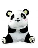 Landahl & Baumann Kuscheltier sitzender Baby-Panda 50cm aus weichem Plüsch kuscheliges Plüschtier (Hellblaue Ohren)