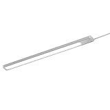 EGLO LED Unterbauleuchte Repilado, Unterschrankleuchte Küche aus Kunststoff in Weiß, Silber, Küchenlampe mit Wippschalter, LED Küchenleuchte neutralweiß, L 60 cm