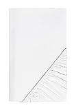 SCHLAFWOHL SILVER Spannbettlaken 160 x 200 cm Öko-Tex Standard 100 Zertifiziert • Spannbetttuch mit Anti-Rutsch Rundumgummi • Bettlaken Baumwolle mit 30cm Steg • Farbe: Weiss