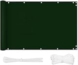 SUOMO Balkon Sichtschutz, 100% Sichtschutz, Blickdicht, Windschutz Sonnenschutz mit UV-Schutz für kleine Schwimmbäder, Gärten, Hinterhof, Terrasse, Balkon, Zaun, Veranda
