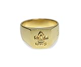 Sprezzi Herren Gold Siegel-Ring aus 925 Sterling Silber (vergoldet) massiv matt mit Wappen Symbol Gravur traditionell elegant | Silberschmuck Ring Männer aus Deutschland mit Geschenkverpackung (68)