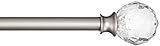 Amazon Basics - Dekorative Gardinenstange, 1,6 cm, Facettierter Ball-Knauf - 218 cm, Klar
