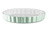 MÄSER 931142 Serie Kitchen Time, Tarteform, Quicheform, runde Backform, kratz- und schnittfest, Ø 27 cm, Keramik, Grü
