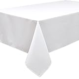Qualitäts Tischdecke Textil Eckig 140 x 180 cm, Farbe wählbar Weiß