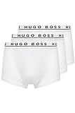 BOSS Herren Trunk 3P CO/EL Dreier-Pack Boxershorts aus Stretch-Baumwolle mit Logo am Bund,L,Weiß