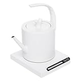 TONFEION Elektrischer Wasserkocher 1L Weiß Wasserkocher mit Sockel, Edelstahl/Warmhalten, Einstellbare Temperatur (45°-100°C), Kaffee& Tee Wasserkocher für Büros/Hotels/Wohnungen/Hausgeb