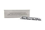 Schriftzug - ''''Schwalbe'''' - Aluminium, silber, gerade - für Knieschutzblech / Vorderteil