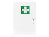notlok Safety Work Medizinschrank zum Aufhängen, mit 3 Fächern, Medikamentenschrank, Erste Hilfe, Arzneischrank, 2 Schlüsseln für kindersichere Medikamenten-Lagerung