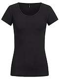 ONLY Damen T-Shirt Onllive Love Life Basic Damenshirt 15205059 Black M
