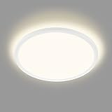 Briloner Leuchten LED Panel, Deckenleuchte, Deckenlampe, inkl. Hintergrundbeleuchtungseffekt, 18 Watt, 2.400 Lumen, 4.000 Kelvin, Weiß, Rund, Ø 29,3cm