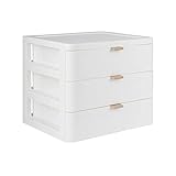 Adurello Kunststoff-Aufbewahrungs-Organizer mit 3 Schubladen, Schreibtisch-Aufbewahrungsbox für zu Hause, Badezimmer, Kosmetik-Organizer (White)