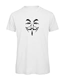 Street Decals Guy Fawkes V for Vendetta Anonymous Graphic T-Shirt, 100 % organisch, in Geschenkbox, weiß, XL