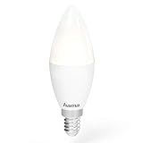 Hama E14 Wi-Fi LED-Lampe, Kerzenform, 4,5W (ohne Hub, dimmbar, gesteuert via Alexa/Google Home/App, 2,4GHz, warm/neutral/tageslichtweiß) WLAN Lampe Echo Dot/Echo Spot/Echo Plus/Echo Show komp