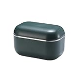 Elektrische Lunchbox 220V Elektrischer Speisenwärmer 1 L 48W mit Entnehmbare Dose und Deckel, Warmhaltebox Edelstahl für Essen Brotdose Kostwärmer für Büro Haushalt Camping, (Grün)