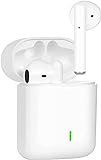 Mr.Wei Bluetooth Kopfhörer In Ear, Kopfhörer Kabellos HiFi Stereoklang, IPX5 Wasserdicht Kabellose Kopfhörer Touch Control, Bluetooth 5.1 Earbuds, Eingebautes Mikrofon, für Smartphone, Weiß