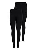ONLY Damen Onllive Love New 2-Pk Noos Leggings, Schwarz (Black Pack: Black and Black), W(Herstellergröße: L) (2er