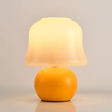 Duschkopf-Pilzlampe, kleine Tischlampe, orangefarbene Keramik-Nachttischleuchte, Glas-Desktop-Nachttischlampe, niedliche Schreibtischleuchten, Heimdekoration für Wohnzimmer, Schlafzimmer, R