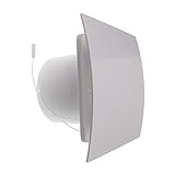 Vent Systems 100mm Badventilator Zugschalter - Badventilator - Ventilator Deckenventilator - weiße Frontplatte - Wandventilator - eingebauter Ventilator - Ventilator Bad und Küche