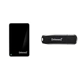 Intenso Memory Case 500 GB Externe Festplatte (6,35 cm (2,5 Zoll) 5400 U/min, 8 MB Cache, USB 3.2) schwarz & Speed Line, 64GB Speicherstick, USB-Stick 3.2 Gen 1x1, schw