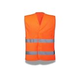 Parence.- Orange Weste Plus Size - Klassische Warnweste - Universal, Unisex, Orange mit reflektierenden S