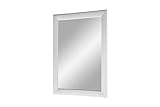 FRAMO Trend 35 - Wandspiegel 35x45 cm mit Rahmen (Kiefer Weiss), Spiegel nach Maß mit 35 mm breiter MDF-Holzleiste - Maßgefertigter Spiegelrahmen inkl. Spiegel und Stabiler Rückwand mit Aufhängern