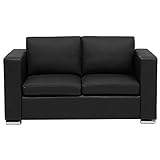 Beliani 2-Sitzer Sofa Leder schwarz Helsinki