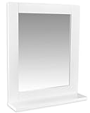 osoltus Hampton Bad-Spiegel mit Ablage fürs Badezimmer - kompakt & klein - moderner Badezimmerspiegel zum Aufhängen - robust & langlebig - Weiß
