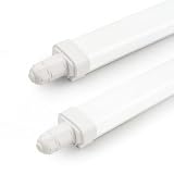 Qsmile LED Feuchtraumleuchte,2er Pack led röhren 120 cm 30W LED-Lichtleiste Mit IP65 Schutz Und 6500K kaltweißes Licht. Werkstatt led perfekt Für Garage, Keller, Werkstatt, Warenhaus Und B