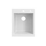 Bergstroem Granit Spüle Küchenspüle Einbauspüle Spülbecken 500x425 mm (Weiß)
